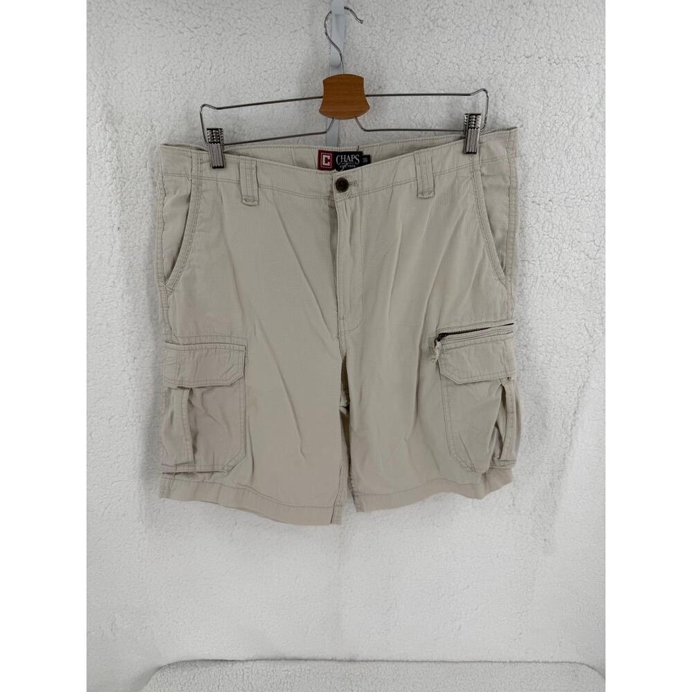 Chaps Beige Multiple Pockets Bermuda‎ Length Cargo Shorts Mens Size 36